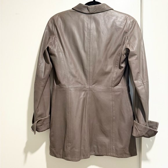 Emporio Armani Taupe Lamb Leather Jacket - Picture 11 of 14